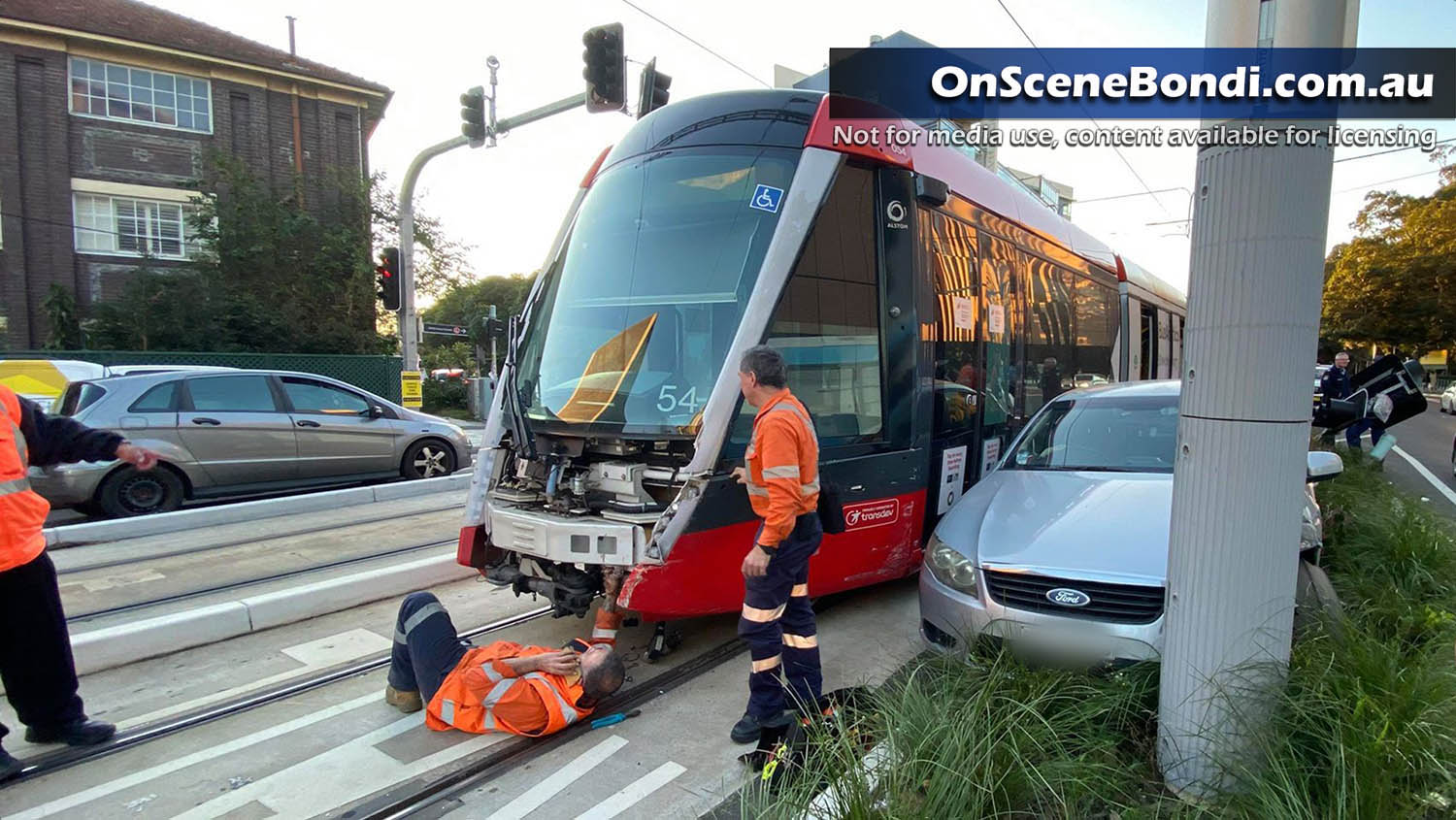 Light rail and car crashes in Kensington