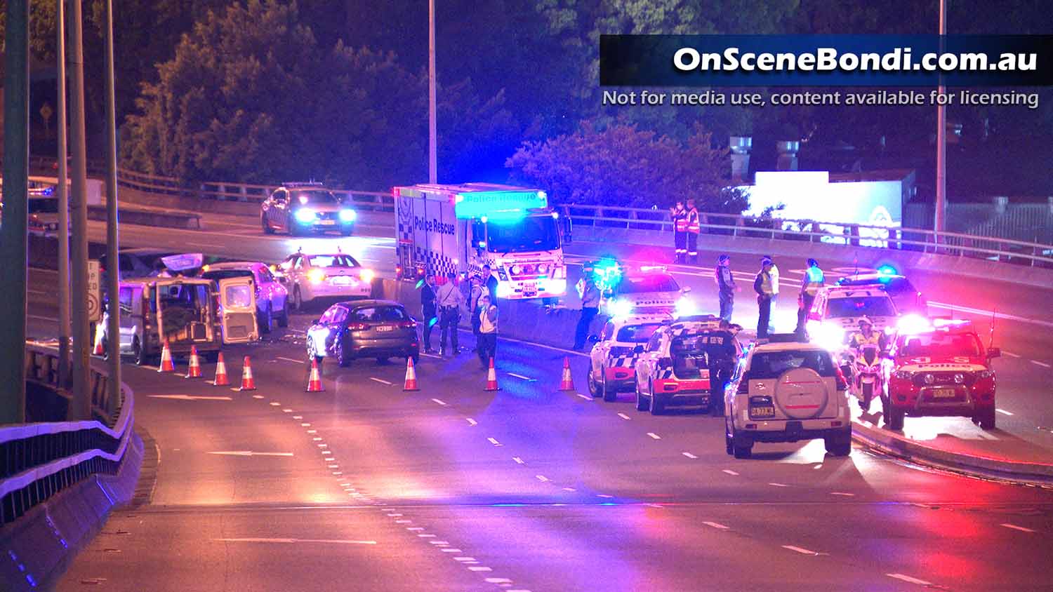 Two dead after four vehicle crash on Anzac Bridge in Pyrmont