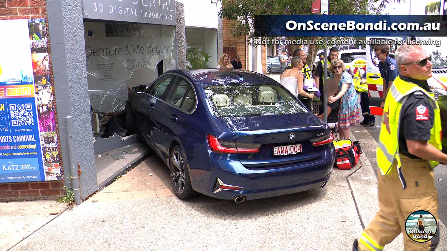 Shopfront destroyed after crash in Rose Bay